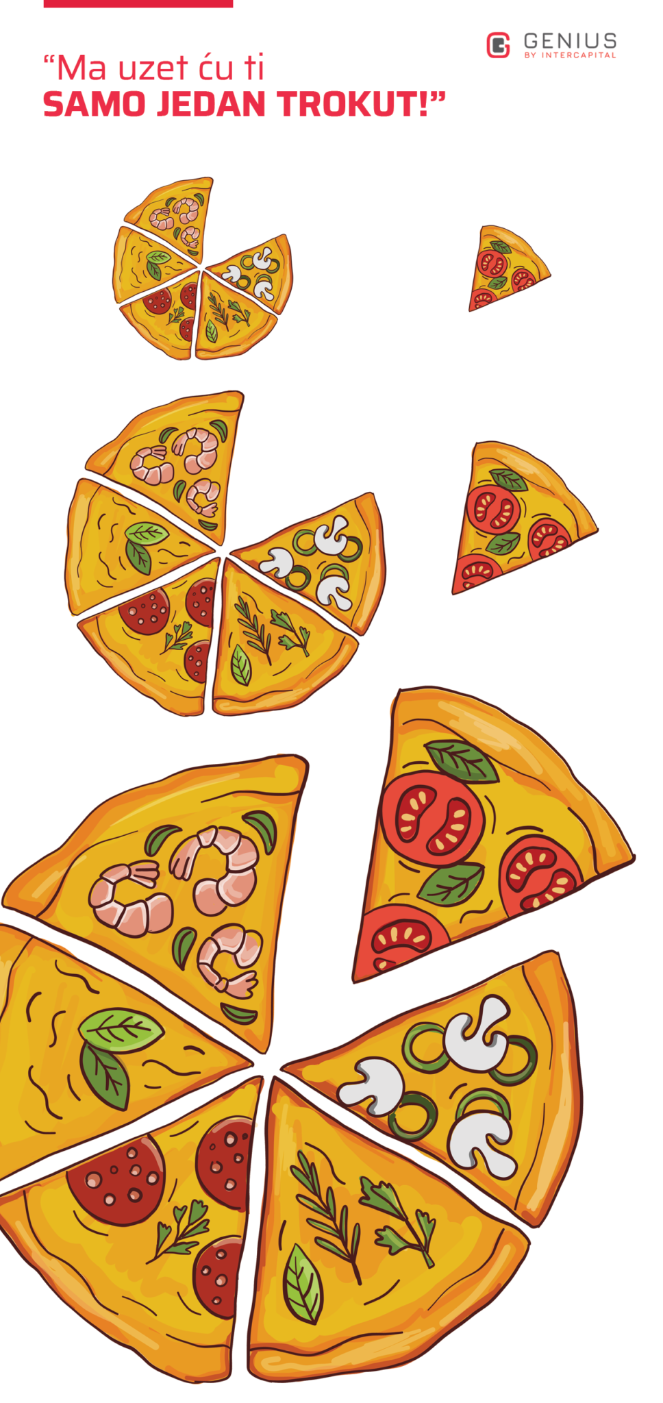 investicijski fondovi - trokut pizze je veći što je pizza veća, kao što je 5% od uloženog iznosa sve veće kako iznos raste